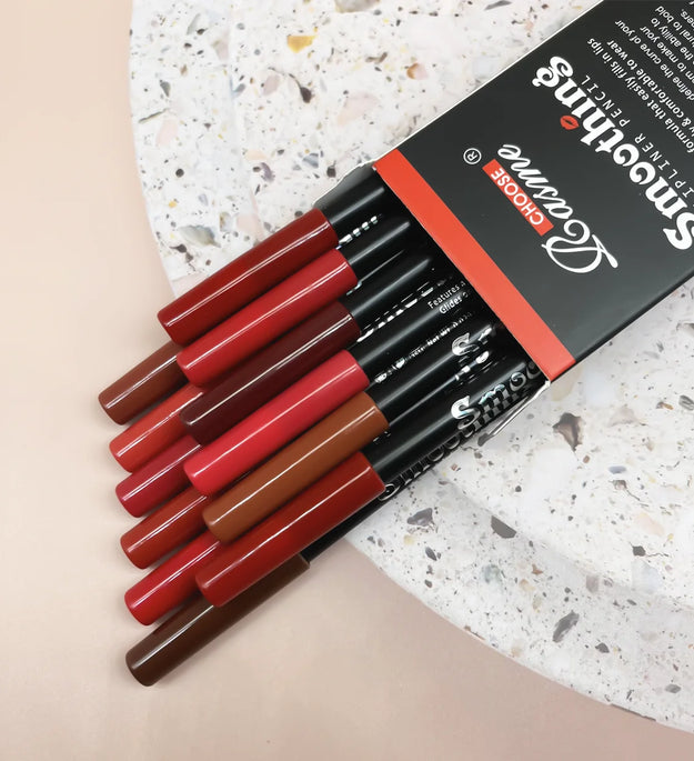 12 pcs Long-Lasting Lipstick Set with Professional Lip Liner Pencil and Matte Lip Gloss for Women Valentine's Day Gifts