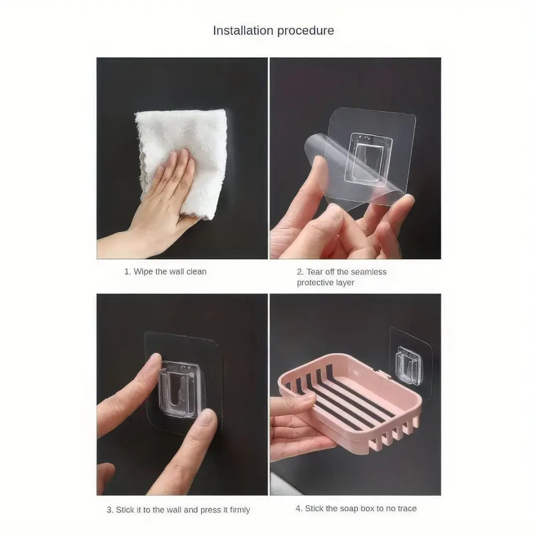 1Set Soap Holder, Strong Adhesive Double Layer Soap Dish, Removable Drill - Shower Soap Holder Shower, Bathroom, Bathtub