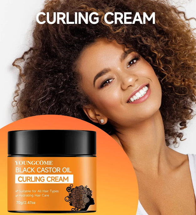 Black Castor Oil Curl Defining Cream Non-stick Hydrates & eliminates frizz, Hair-Smoothing Anti-Frizz Cream to Define 40/70g hot