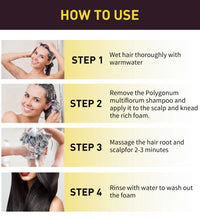 EELHOE 3-in-1 Hair Dye Shampoo to Darken Hair Cleaning Hair Color Shampoo Polygonum Multiflorum Growth of Hair Dye Shampoo 500ml - BlissFully