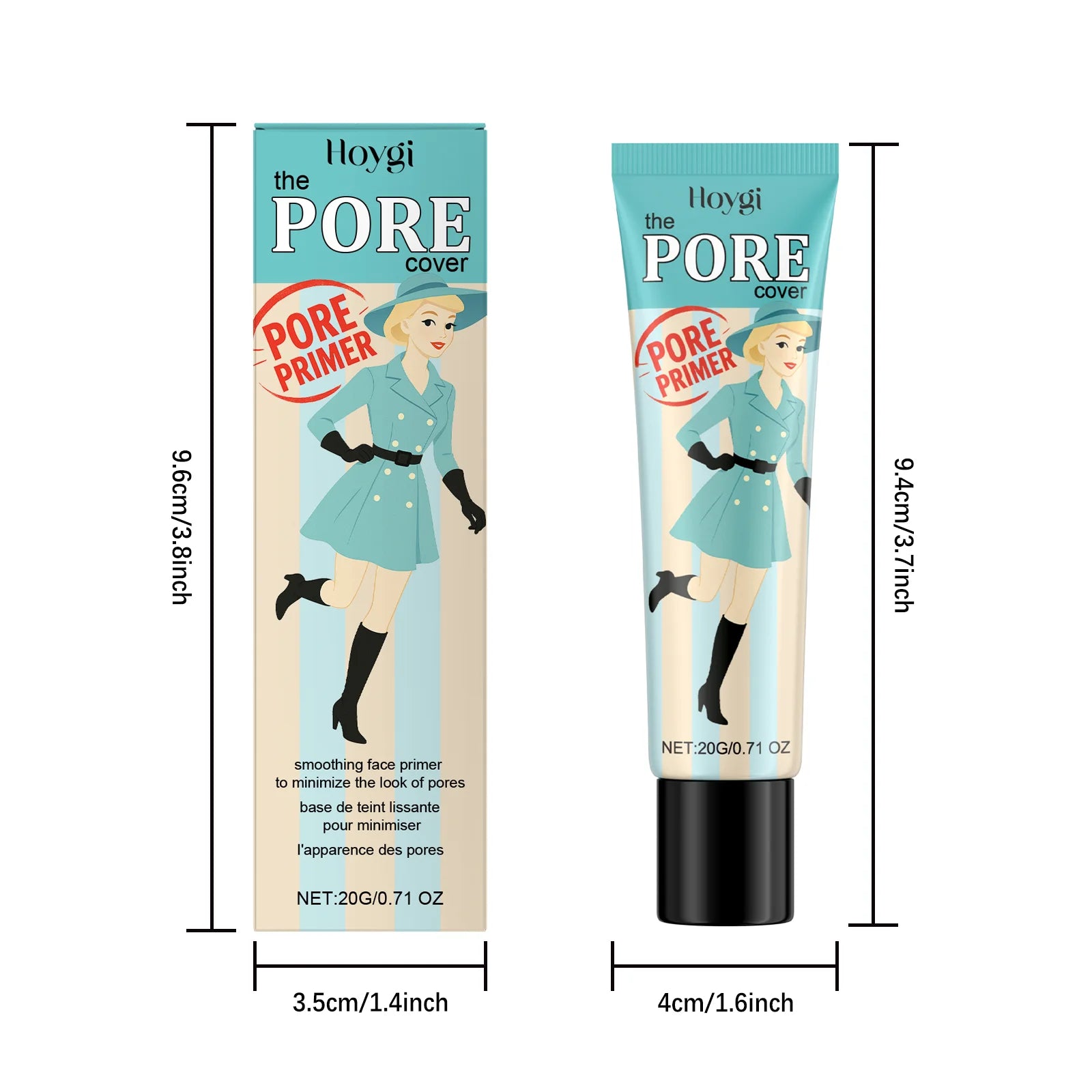 Hoygi Face Makeup Pore Primer Moisturizing Long Lasting Non-sticky Even Skin Tone Oil Control Sweatproof Smoothing Pore Primer