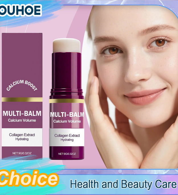 Anti-Aging Calcium Multi Balm Hydrating Firming Volume Soothing Dryness Repair Brighten Skin Tone Deep Moisturizing Cream Stick