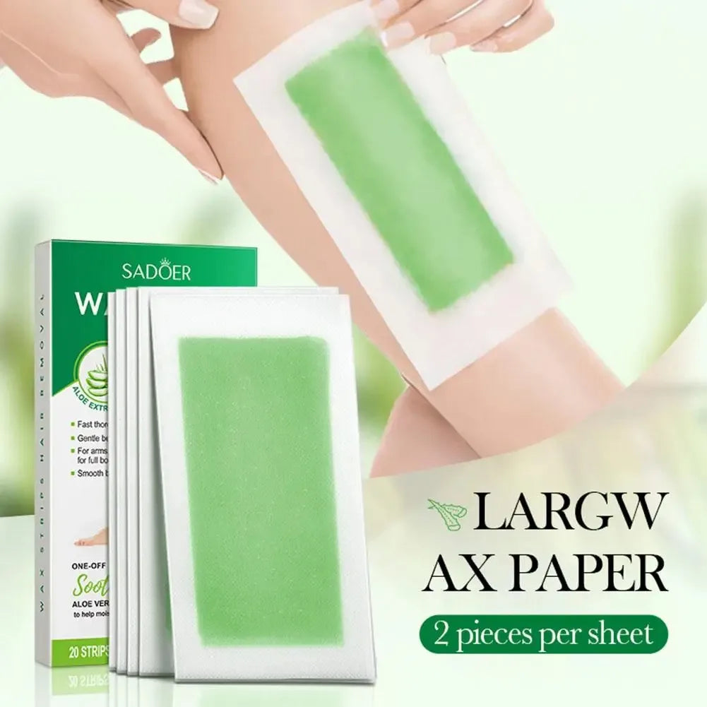 stick Professional Hair Removal Wax Strips for Summer Depilation Double Sided Cold Wax Paper for Leg Body Face Useful