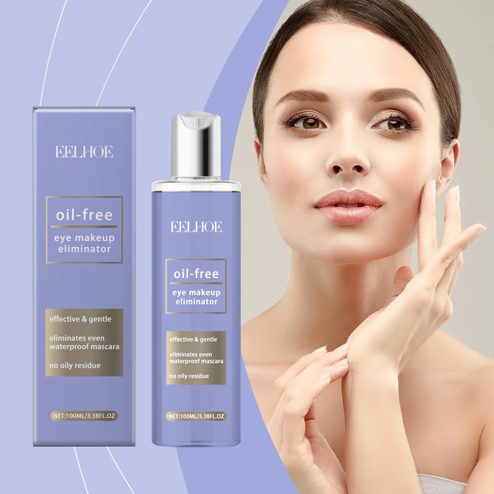 Eye Lip Makeup Remover Remove Stubborn Waterproof Eye Makeup Cleaning Refreshing Three In One Cleansing Makeup Remover Water