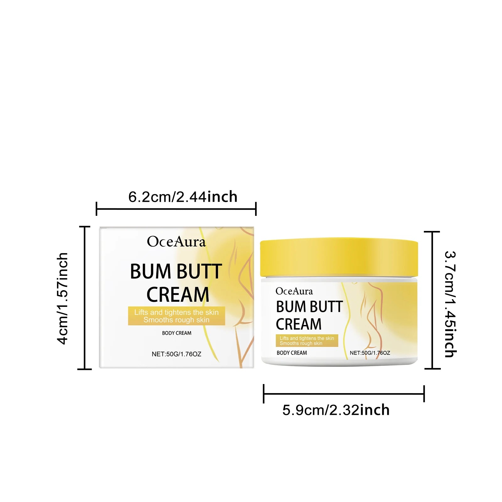 Oceaura Butt Care Cream Moisturizing Skin Reduce Dryness Enhance Smoothness Lifting Tighten Improve Skin Texture Shaping Cream