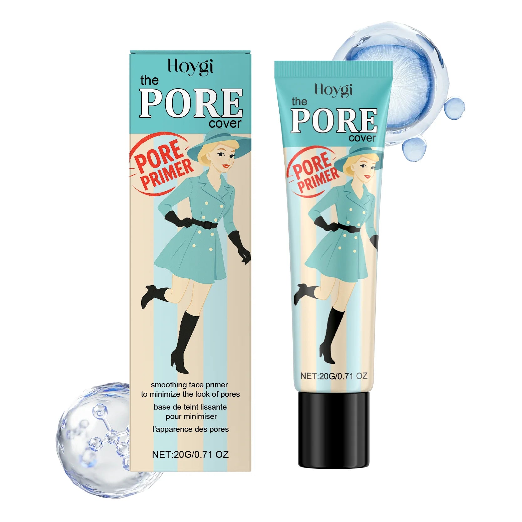 Hoygi Face Makeup Pore Primer Moisturizing Long Lasting Non-sticky Even Skin Tone Oil Control Sweatproof Smoothing Pore Primer