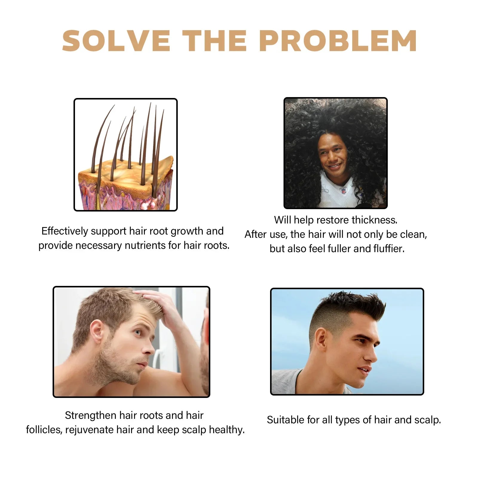 Anti Hair Loss Shampoo Fast Growing Repair Damaged Scalp Dry Frizzy Treatment Deep Nourishment Moisturizing Regrowth Conditioner - BlissFully