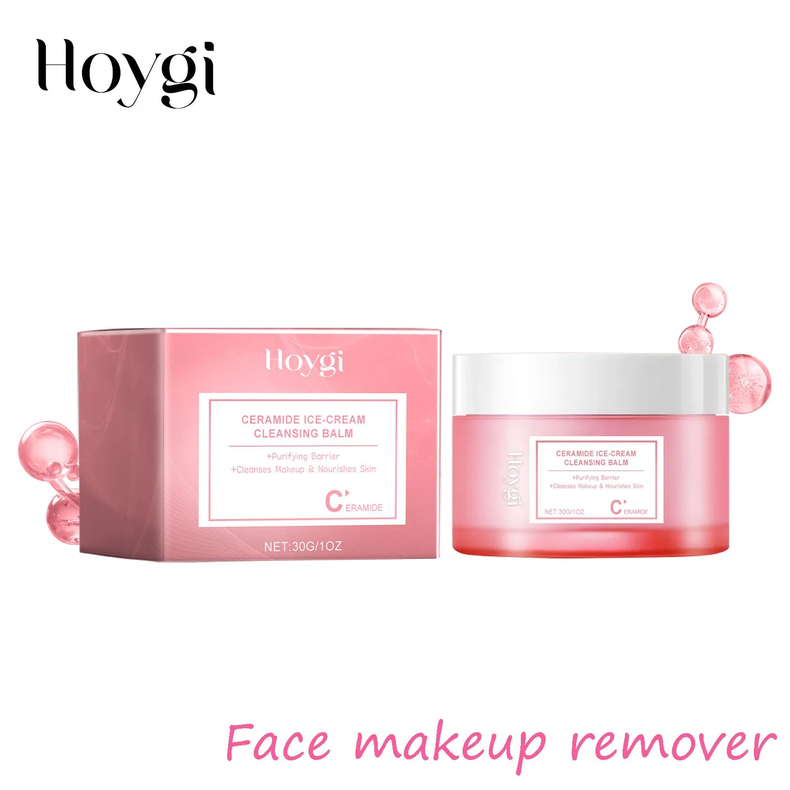 Hoygi Face Makeup Remover Balm Moisturizing Skin No Tight Non-irritating Purifying Pores Shrinking Refreshing Eyes and Lip Clean