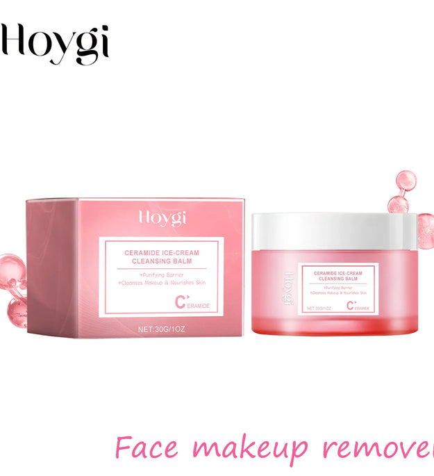 Hoygi Face Makeup Remover Balm Moisturizing Skin No Tight Non-irritating Purifying Pores Shrinking Refreshing Eyes and Lip Clean