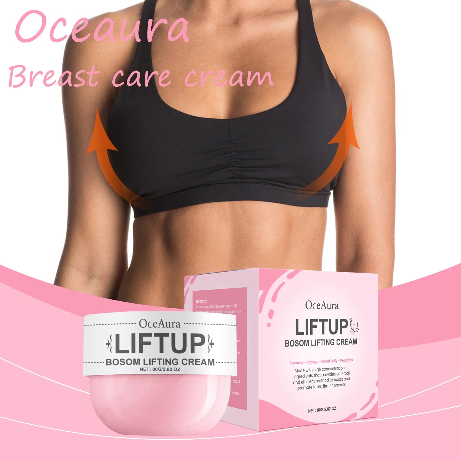 Oceaura Breast Care Cream Nourishing Firming Breast Skin Reduce Sagging Daily Massage Improve Skin Elasticity Breast Skin Cream