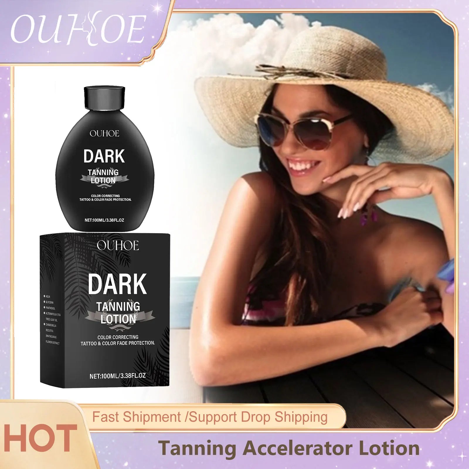 Tanning Accelerator Lotion Summer Bronzer Beach Sunbed Solarium Tanning Sunburn Repair Long Lasting Bronzing Self Tanner Cream - BlissFully