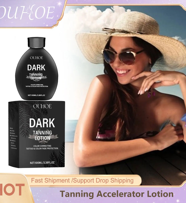 Tanning Accelerator Lotion Summer Bronzer Beach Sunbed Solarium Tanning Sunburn Repair Long Lasting Bronzing Self Tanner Cream - BlissFully