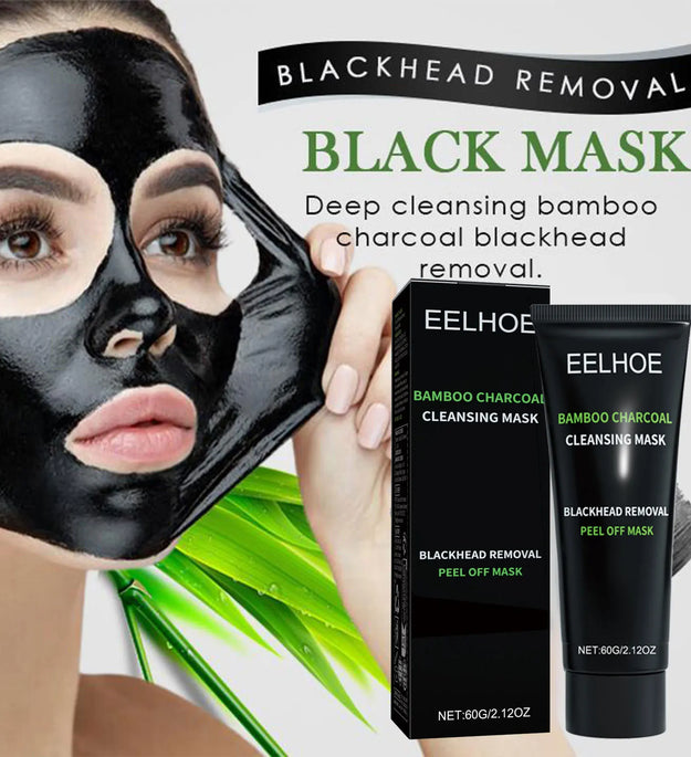 Eelhoe Bamboo Charcoal Blackhead Remover Face Mask Deep Cleansing Pores Shrink Nourishing Acne Treatment Face Peel Off Mask