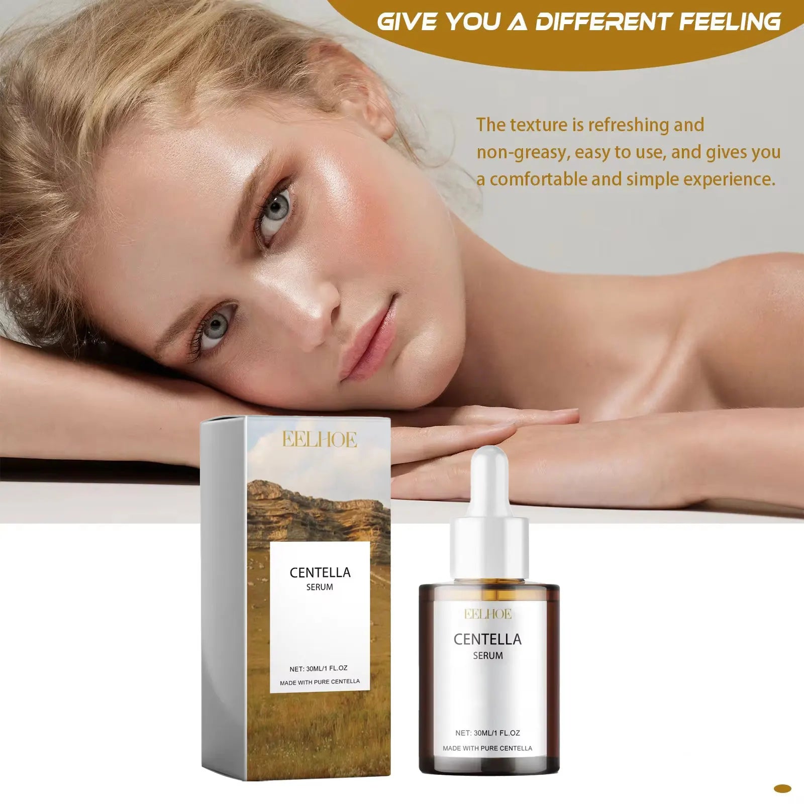 EELHOE Centella Asiatica Serum Tighten Skin Soothing Smooth Improve Dryness Deep Hydration Face Care Moisturizing Facial Serum