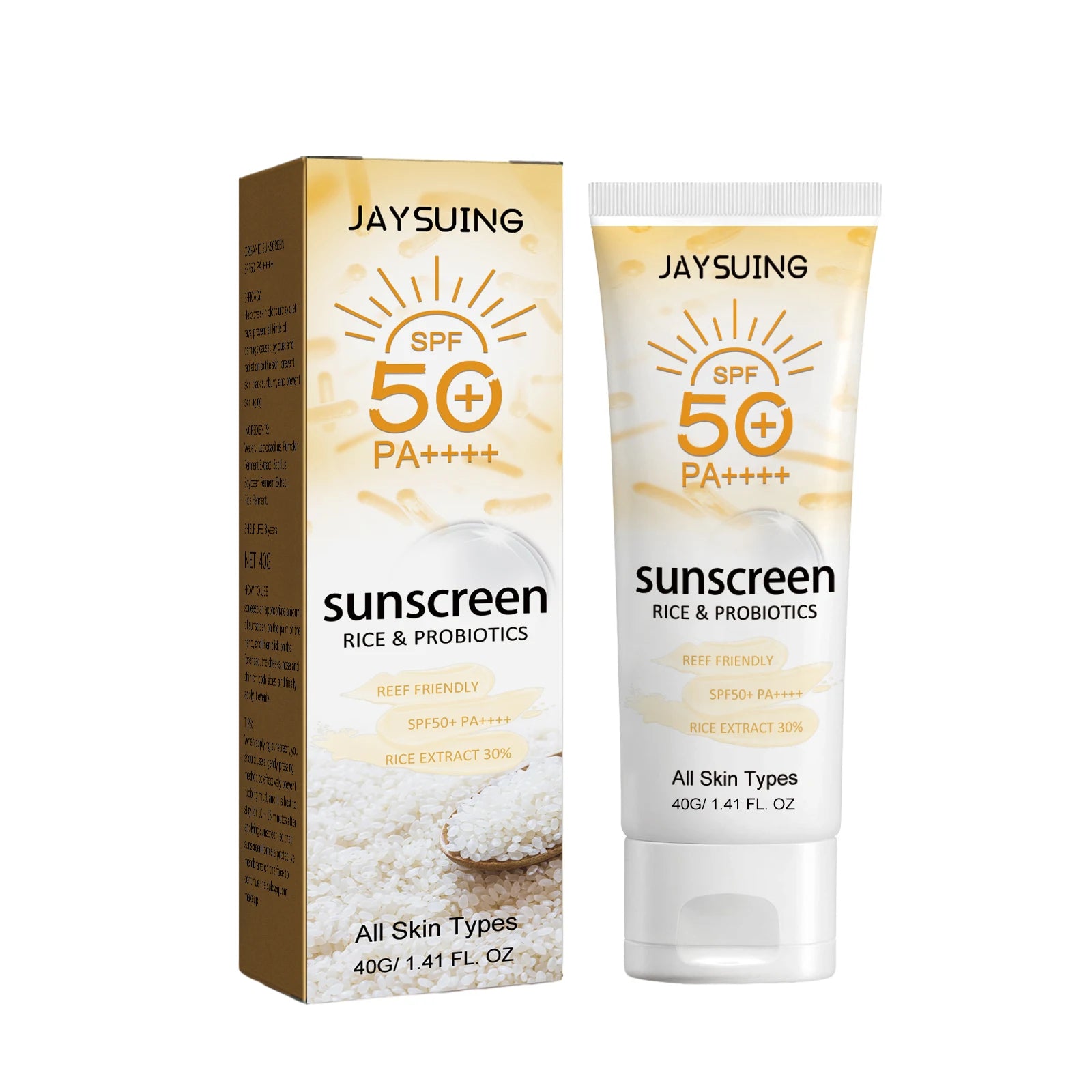 Jaysuing 40g Summer Probiotic Organic Sunscreen Outdoor Isolation Uv Protection Spf 50 Moisturizing Whiten Skin Body Sunblock