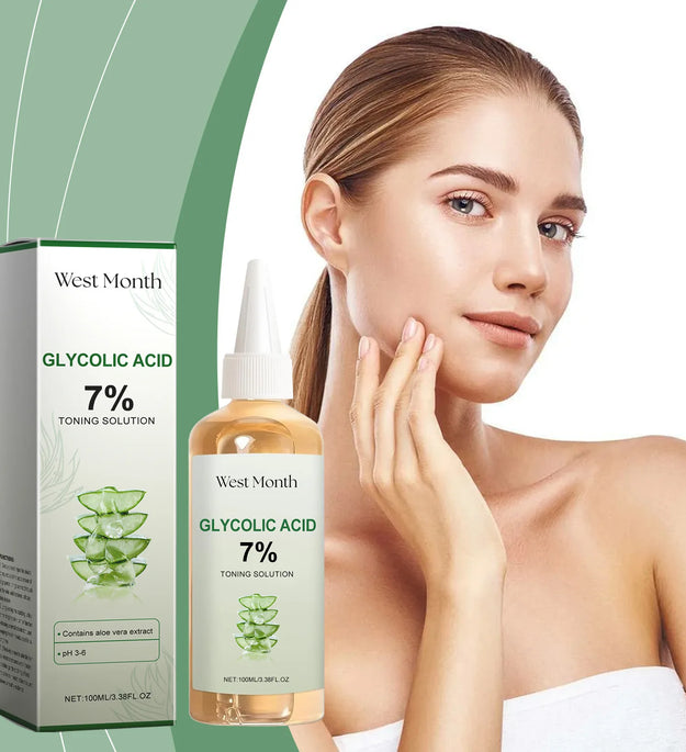 West Month 100ml 7% Glycolic Acid Skin Toner Moisturizing Lighten Wrinkles Shrink Pores Refresh Hydrate Skin Repair Facial Toner