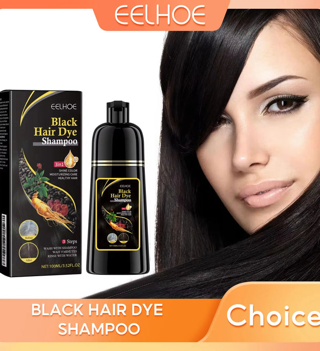 EELHOE 3-in-1 Hair Dye Shampoo to Darken Hair Cleaning Hair Color Shampoo Polygonum Multiflorum Growth of Hair Dye Shampoo 500ml - BlissFully
