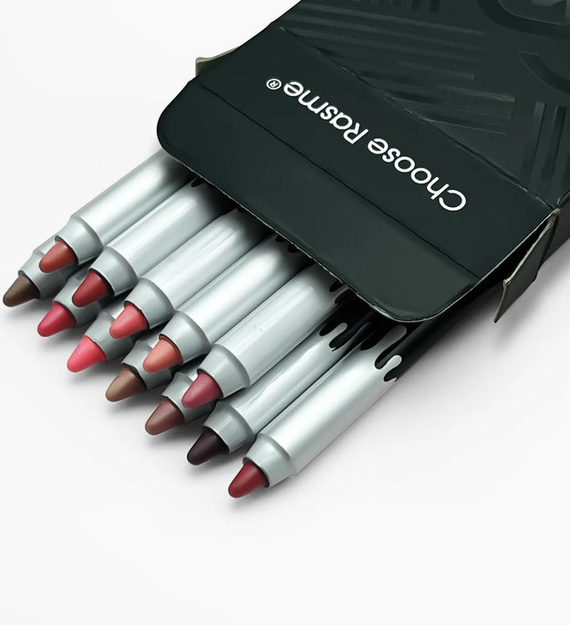 12 color matte lip liner set, lipstick pen in 12 colors, gift set, durable lip makeup