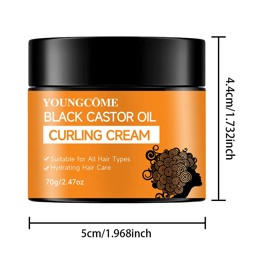 Black Castor Oil Curl Defining Cream Non-stick Hydrates & eliminates frizz, Hair-Smoothing Anti-Frizz Cream to Define 40/70g hot