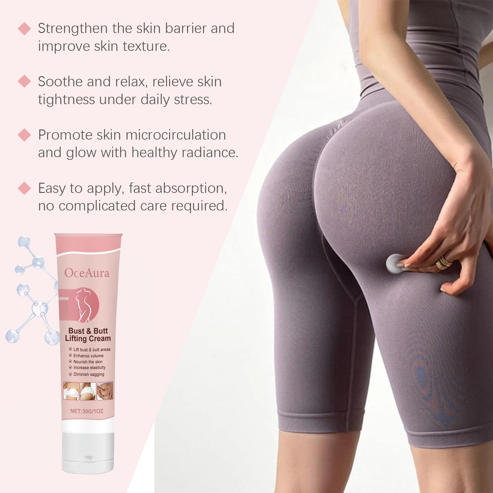 Oceaura Moisturizing Body Cream Breast and Butt Care Firming Lifting Smoothing Skin Non-sticky Shaping Body Tightening Cream