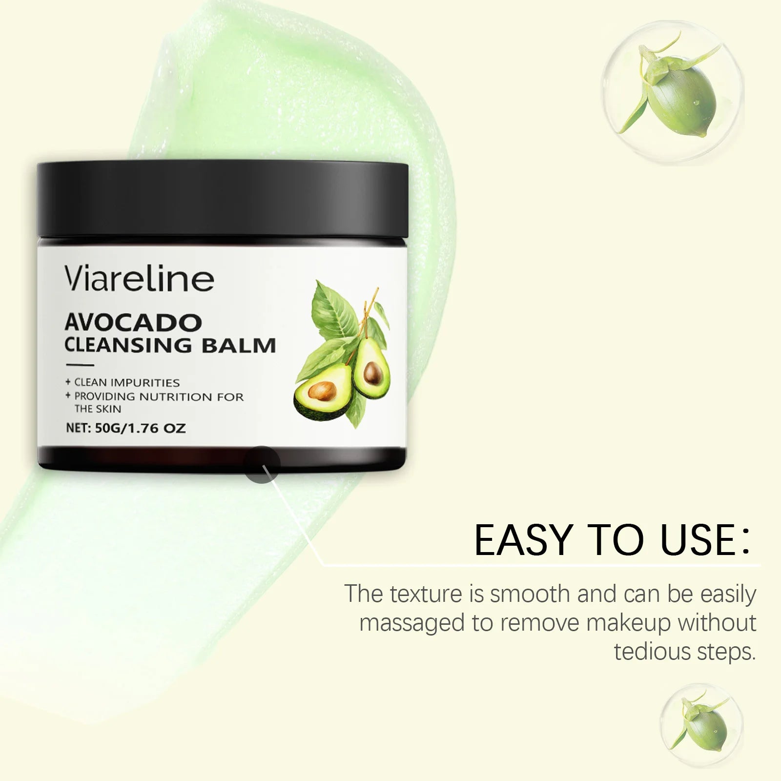 Viareline Makeup Remove Balm Gentle Cleaning Pore Dirts Moisturizing No-sticky Refreshing Enhance Smoothness Face Makeup Remover