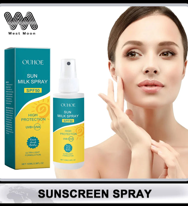 Anti UV Sunscreen Spray Prevent Sunburn High Isolation Waterproof Sweat Proof Fast Absorbe Moisturizing Protection for Skin Care