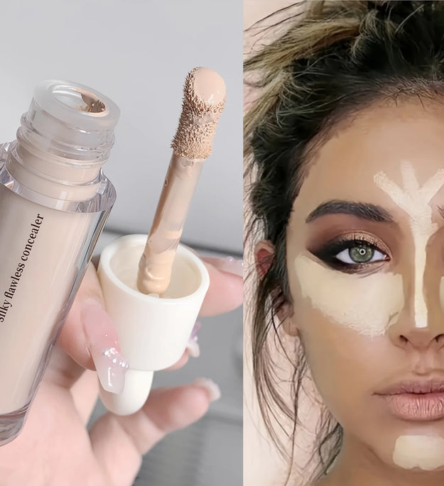 Flawless Finish Liquid Concealer Full Coverage for Blemishes Dark Circles & Freckles Smooth Application Long-Lasting,