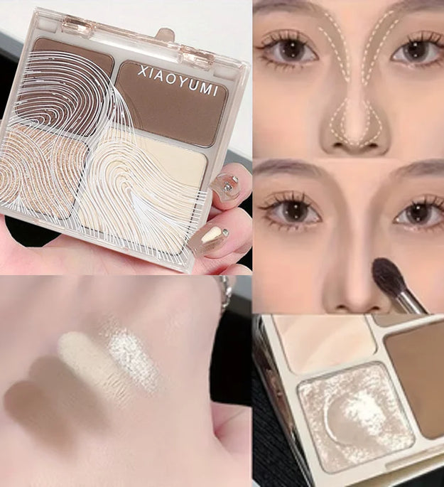 Natural Stereoscopic Face Powder Palette  Matte Bronzer  Contour Shading  Multifunctional Highlighter  Cosmetic Blush gift