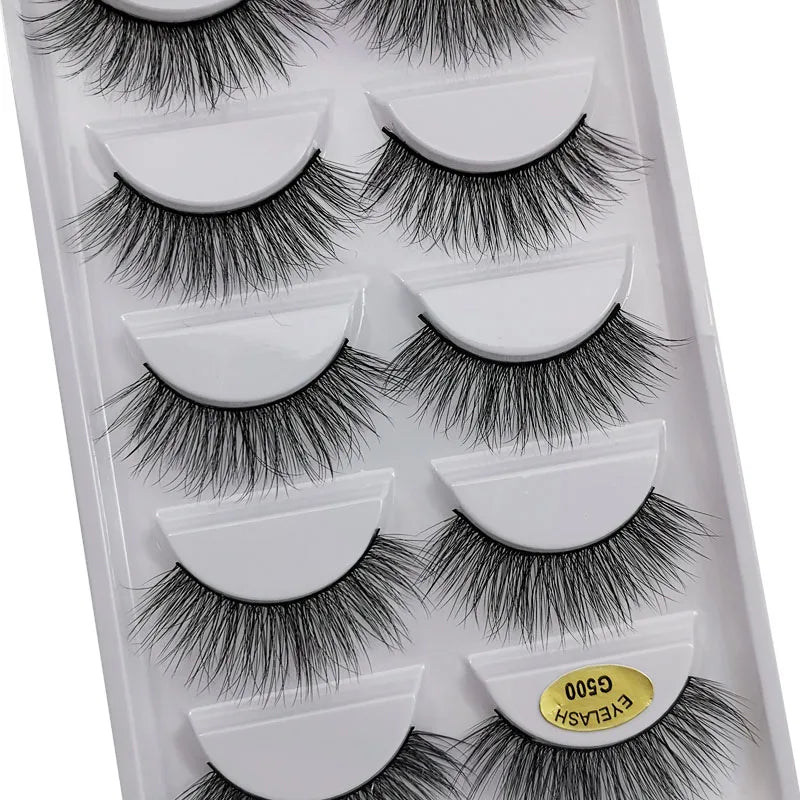 YSDO 3/5 Pairs 3D Mink EyeLashes Natural Hair False EyeLashes Long 100% Dramatic Eye MakeupFake Lashes Fluffy Cilios Lashes G803