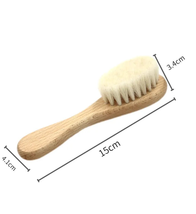 baby comb brush set newborn gift set Natural Wool beech Wooden Comb baby bib pacifier clip  Kids  Baby Hair Brush