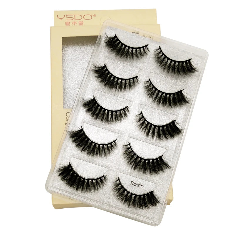YSDO 3/5 Pairs 3D Mink False EyeLashes Winged Lashes Thick EyeLashes Makeup Fake EyeLashes Volume Lash Dramatic Mink EyeLashes