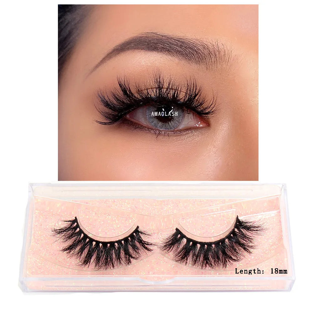 AMAOLASH Eyelashes Mink Eyelashes Thick Natural Long False Eyelashes 3D Mink Lashes High Volume Soft Dramatic Eye Lashes Makeup