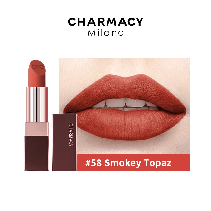 CHARMACY Matte Durable Easy To Wear Lipstick Natural Matte Red Velvet Lip Stick Lip Coloring Makeup Women Beauty Cosmetics