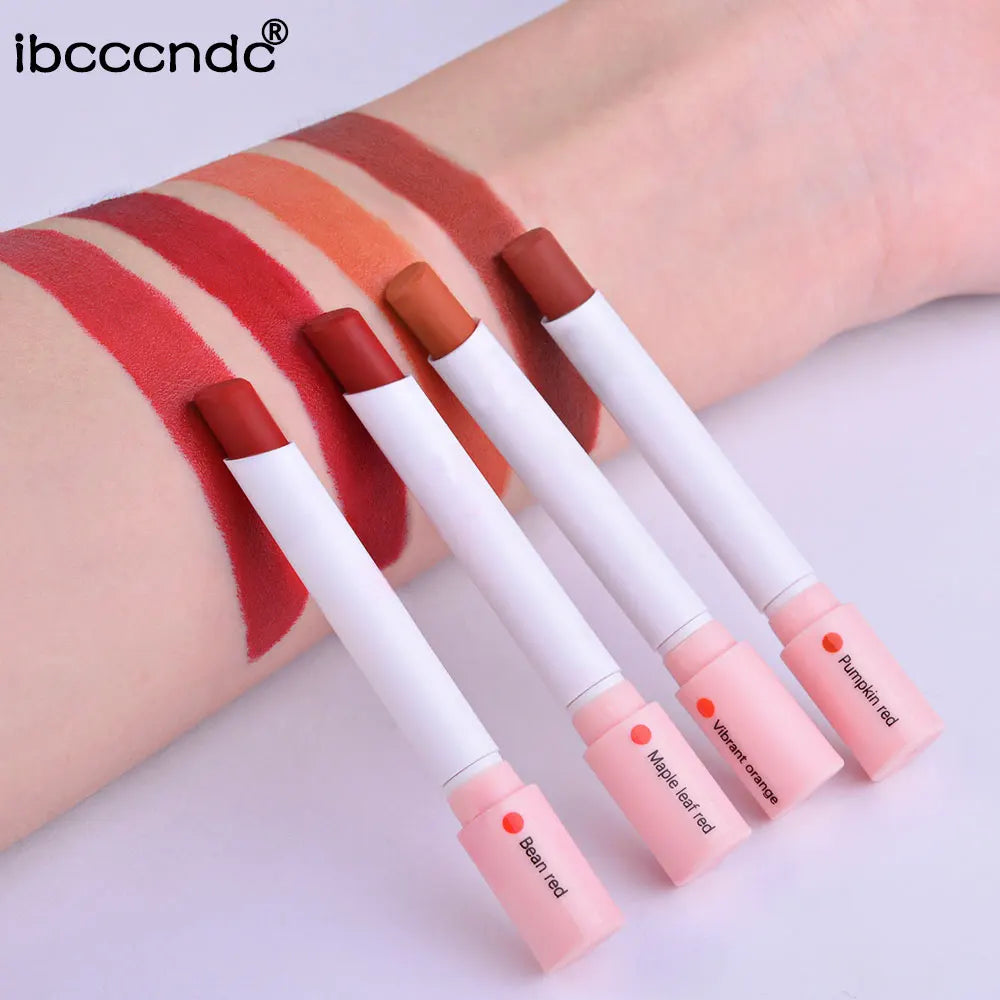 4-Lasting Stick Waterproof Lip Set - Long-Lasting Matte Lipstick with Transparent Finish - Perfect Valentine's Day Gift for Her