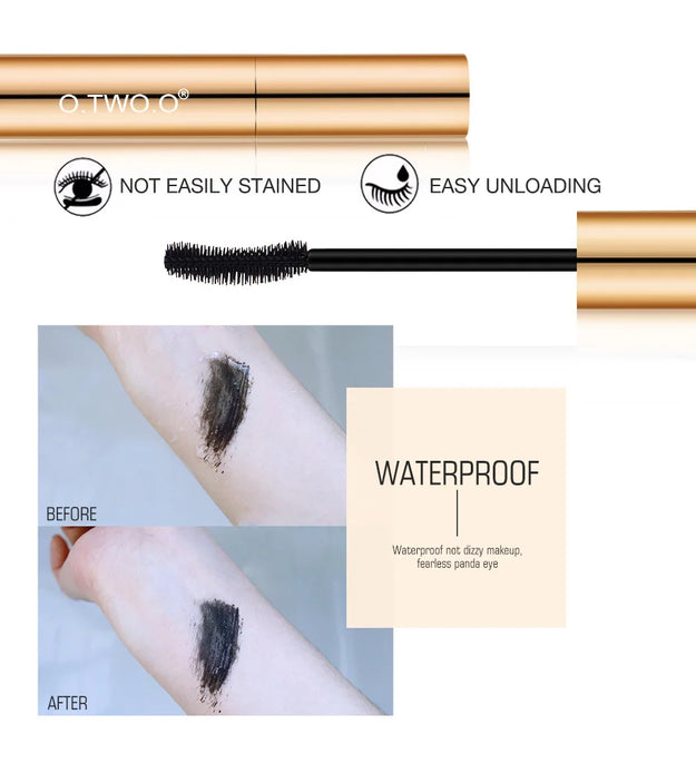 O.TWO.O 3D Mascara Lengthening Black Lash Eyelash Extension Eye Lashes Brush Beauty Makeup Long-wearing Gold Color Mascara