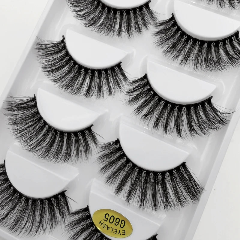 YSDO 3/5 Pairs 3D Mink EyeLashes Natural Hair False EyeLashes Long 100% Dramatic Eye MakeupFake Lashes Fluffy Cilios Lashes G803
