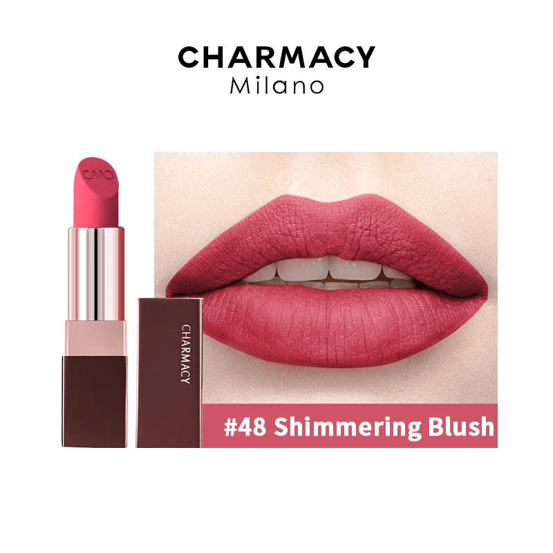 CHARMACY Matte Durable Easy To Wear Lipstick Natural Matte Red Velvet Lip Stick Lip Coloring Makeup Women Beauty Cosmetics