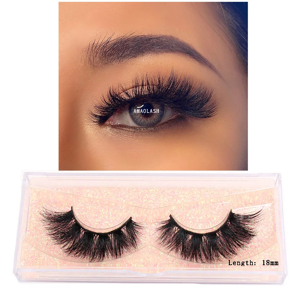 AMAOLASH Eyelashes Mink Eyelashes Thick Natural Long False Eyelashes 3D Mink Lashes High Volume Soft Dramatic Eye Lashes Makeup