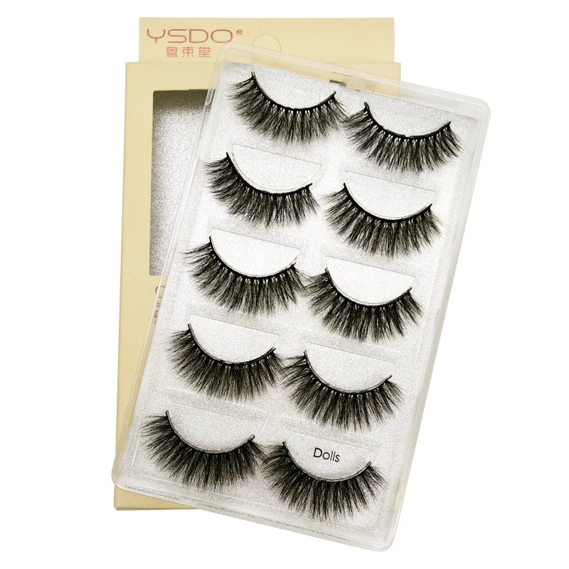 YSDO 3/5 Pairs 3D Mink False EyeLashes Winged Lashes Thick EyeLashes Makeup Fake EyeLashes Volume Lash Dramatic Mink EyeLashes