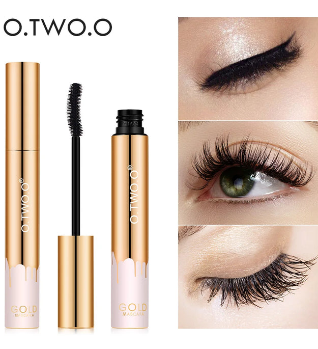 O.TWO.O 3D Mascara Lengthening Black Lash Eyelash Extension Eye Lashes Brush Beauty Makeup Long-wearing Gold Color Mascara