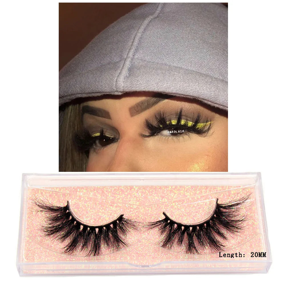 AMAOLASH Eyelashes Mink Eyelashes Thick Natural Long False Eyelashes 3D Mink Lashes High Volume Soft Dramatic Eye Lashes Makeup