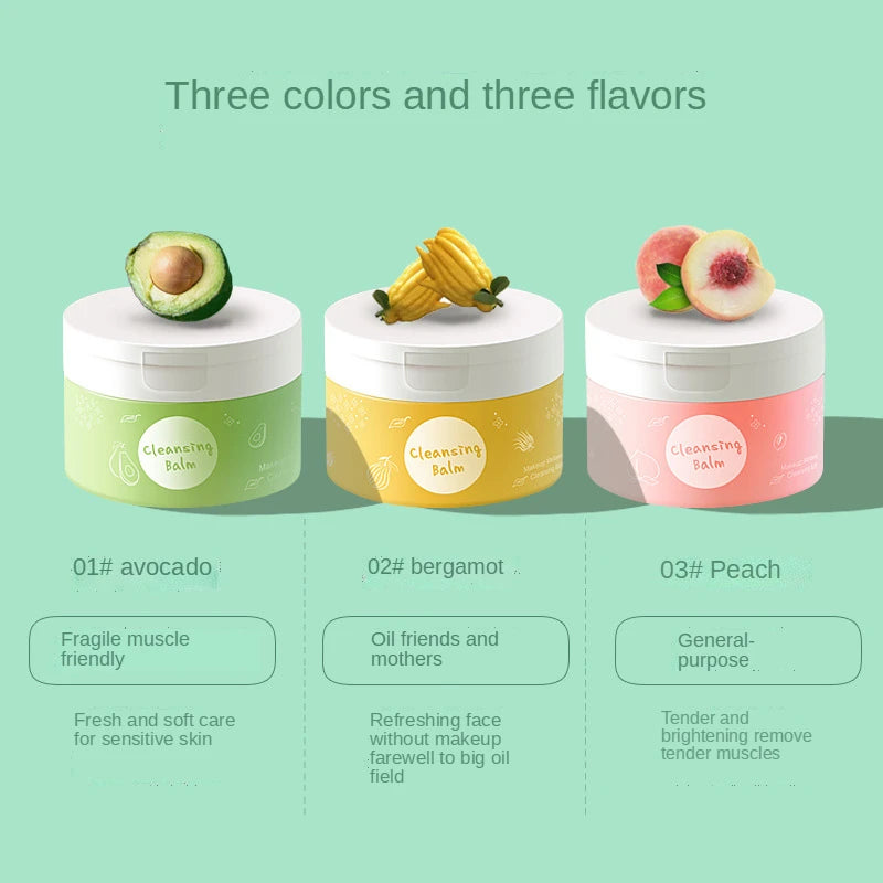 New Product Vegetable Oil Peach Makeup Remover Cleansing Ice Cream with A Gentle Texture and No Tightness Makeup Remover Balm