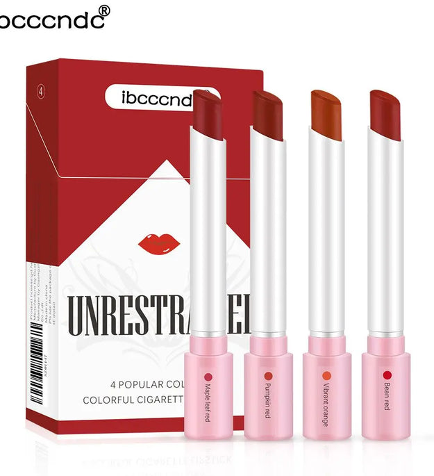4-Lasting Stick Waterproof Lip Set - Long-Lasting Matte Lipstick with Transparent Finish - Perfect Valentine's Day Gift for Her