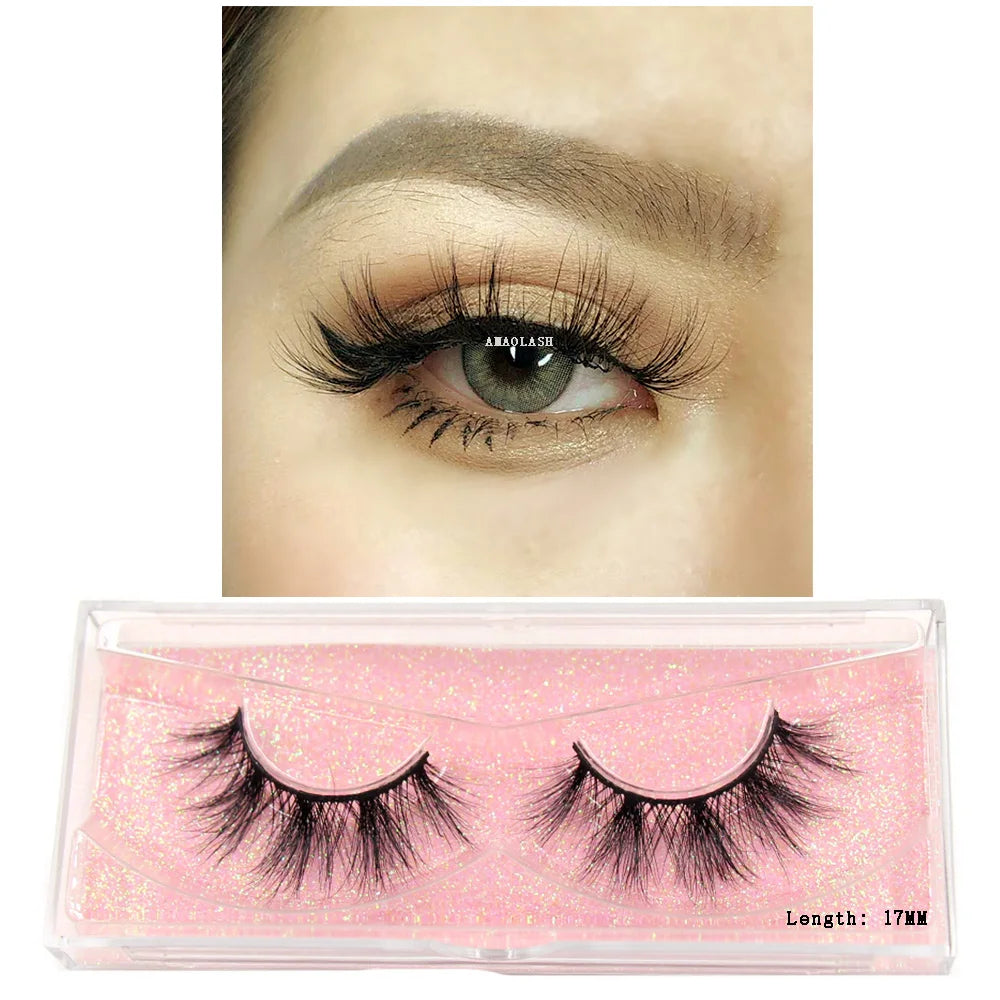 AMAOLASH Eyelashes Mink Eyelashes Thick Natural Long False Eyelashes 3D Mink Lashes High Volume Soft Dramatic Eye Lashes Makeup