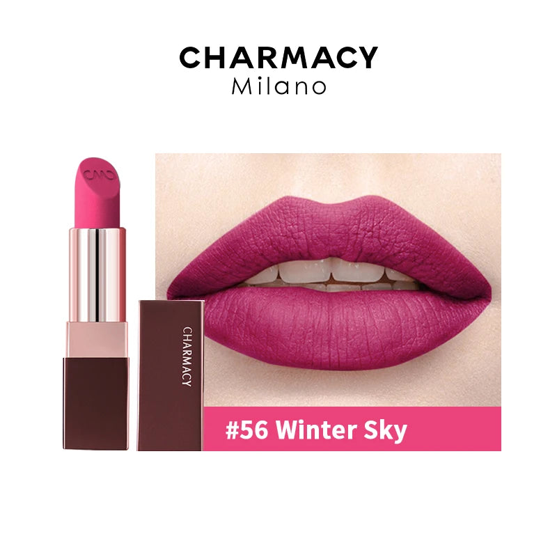 CHARMACY Matte Durable Easy To Wear Lipstick Natural Matte Red Velvet Lip Stick Lip Coloring Makeup Women Beauty Cosmetics