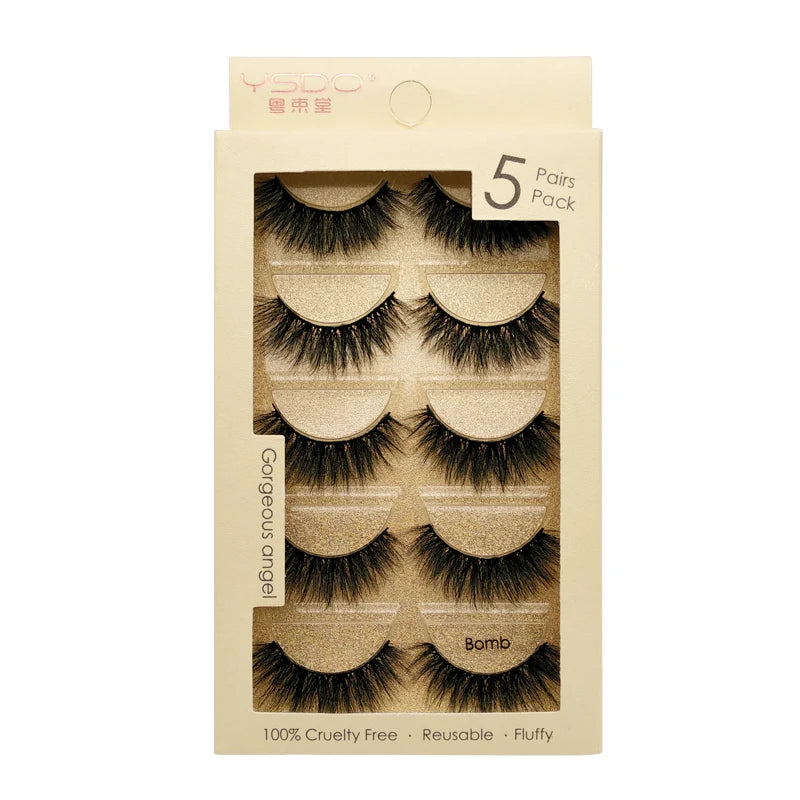 YSDO 3/5 Pairs 3D Mink False EyeLashes Winged Lashes Thick EyeLashes Makeup Fake EyeLashes Volume Lash Dramatic Mink EyeLashes