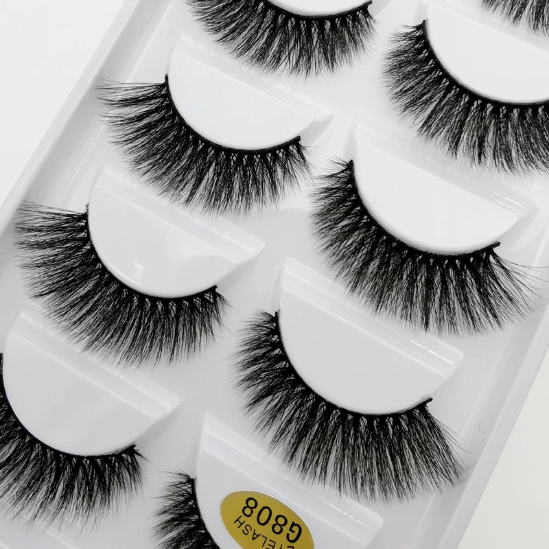 YSDO 3/5 Pairs 3D Mink EyeLashes Natural Hair False EyeLashes Long 100% Dramatic Eye MakeupFake Lashes Fluffy Cilios Lashes G803