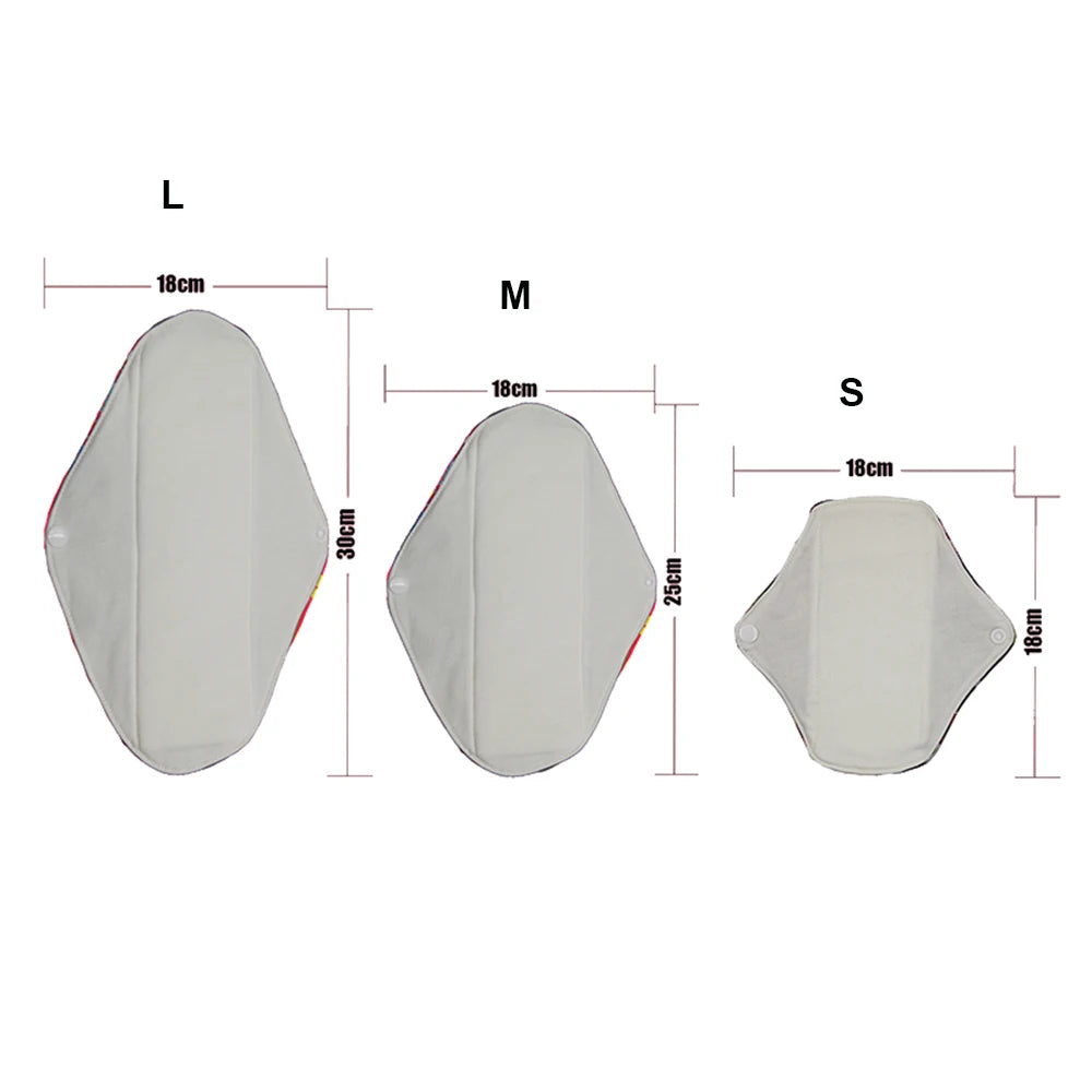 10PCS Reusable Menstrual Pads Soft Bamboo Cotton Sanitary Towels Washable PUL Fabric Panty Liner for Women with 1 Storage Bag