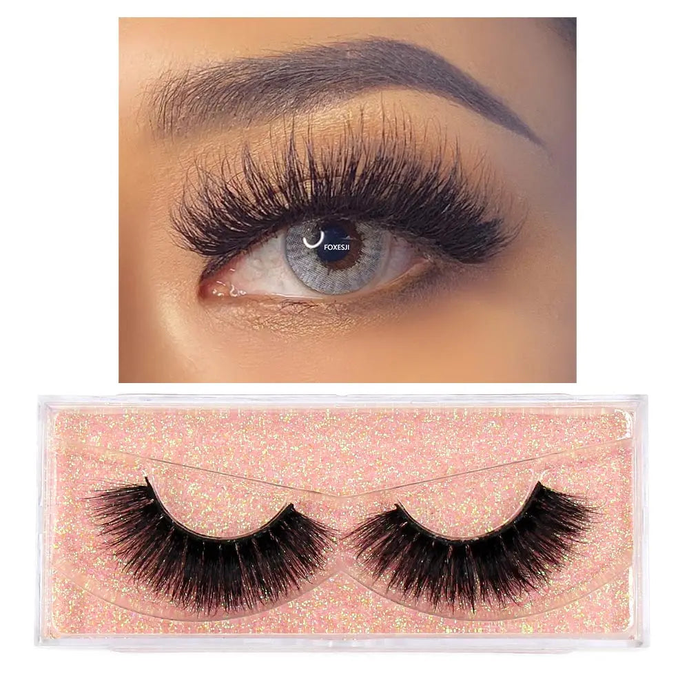 FOXESJI Lashes 3D Mink Eyelashes Popular Natural long Fluffy Dramatic Eyelash Extension Makeup Eye Lashes Full False Eyelashes