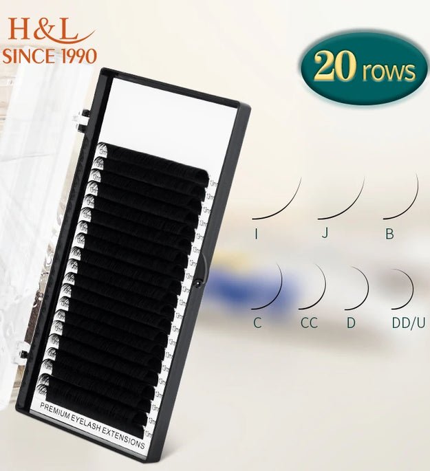 H&L SINCE 1990 20Rows Individual Eyelash Extensions Lashes Maquiagem Cilios for  Soft Natural Faux Mink Eyelashes for